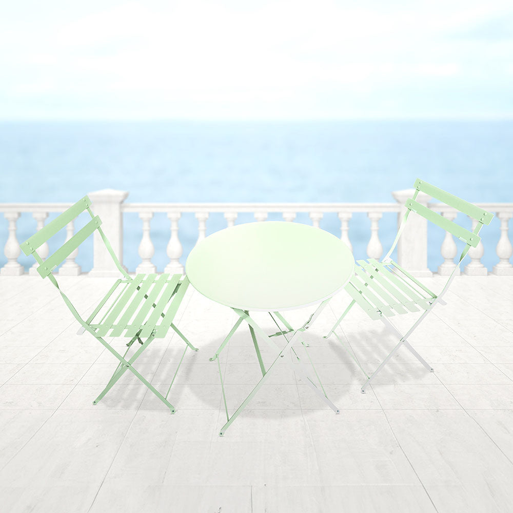 TABLE DE BISTROT RONDE ET 2 CHAISES (3)