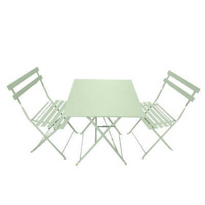 TABLE DE BISTROT CARRÉE ET 2 CHAISES & TABLE DE BISTROT VERTE CARRÉE ET 2 CHAISES
