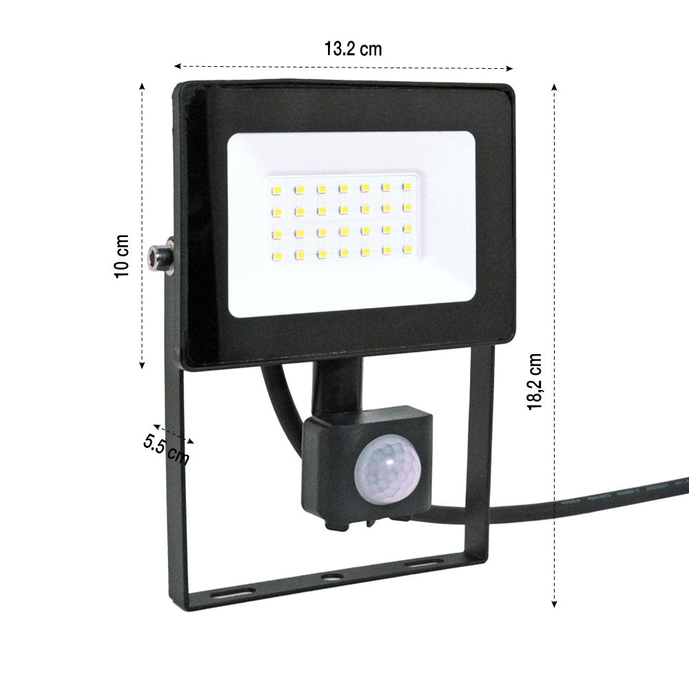PROJECTEUR LED ÉLECTRIQUE 20W AVEC DÉTECTEUR (1)