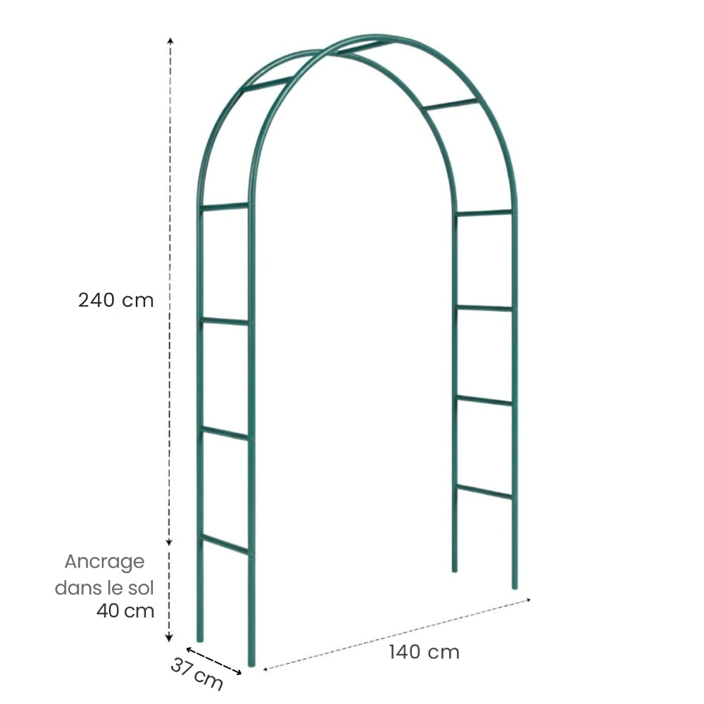 ARCHE DE JARDIN 240x140CM VERT LOT DE 2 (5)
