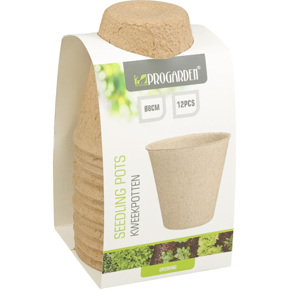 POTS A SEMIS COMPOSTABLES Ø8xH7,5CM - LOT DE 12 - BIODEGRADABLE