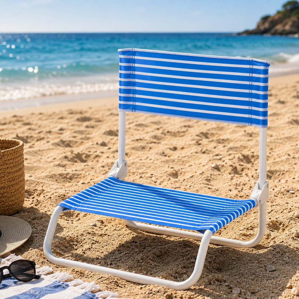 CHAISE PLAGE PLIABLE À RAYURES (2)