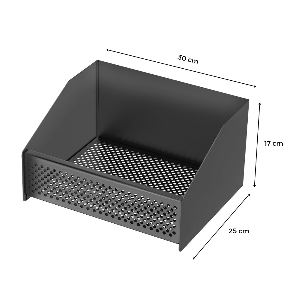 PANIER BRULEUR A GRANULES POUR CHEMINEE EN ACIER 30 × 25 × 17 CM (1)