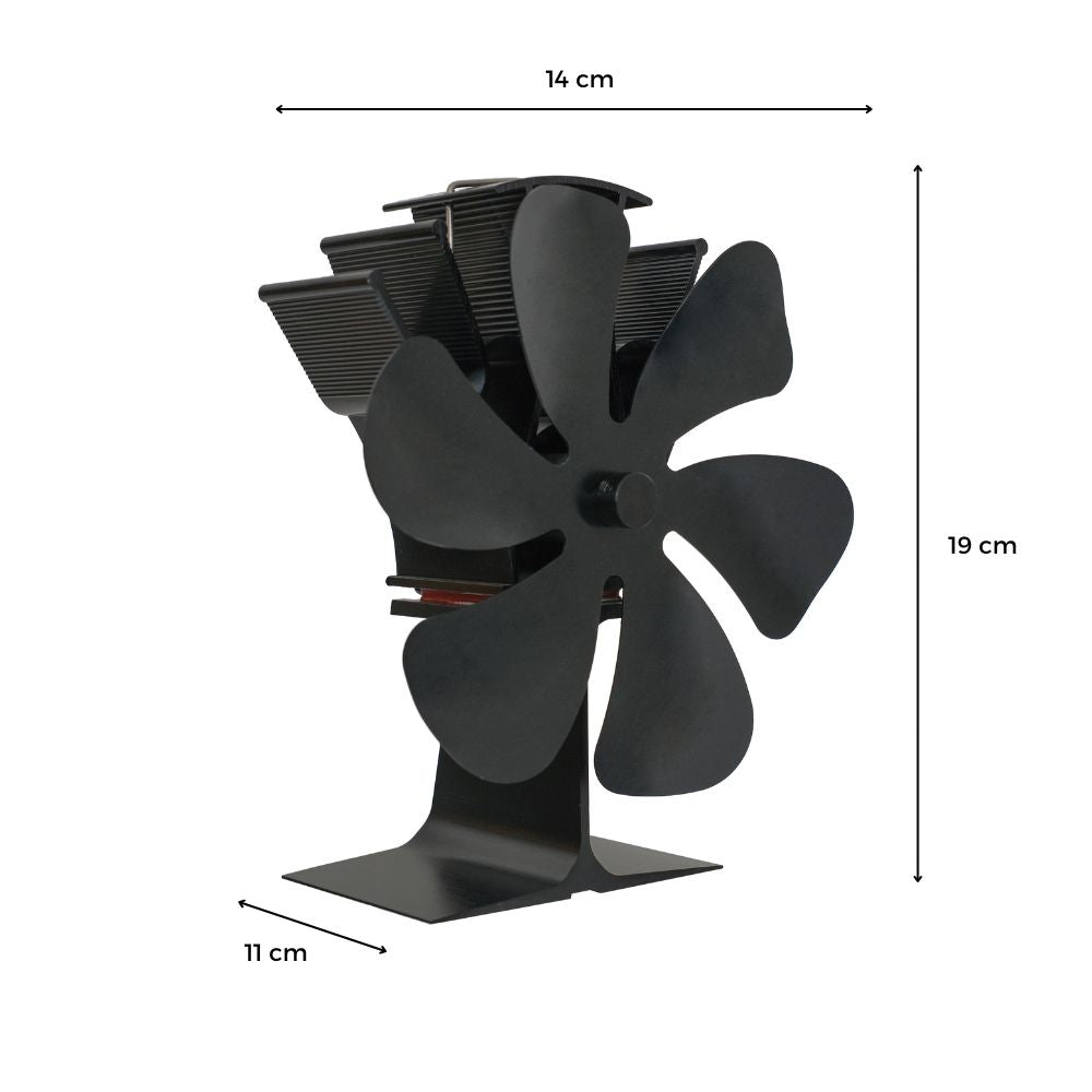 VENTILATEUR POELE A BOIS 6 PALES SANS ELECTRICITE 14 × 11 × 19 CM (2)