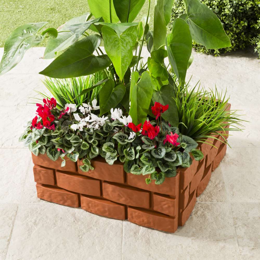 Bordures de jardin imitation brique, Lot de 24 (4)