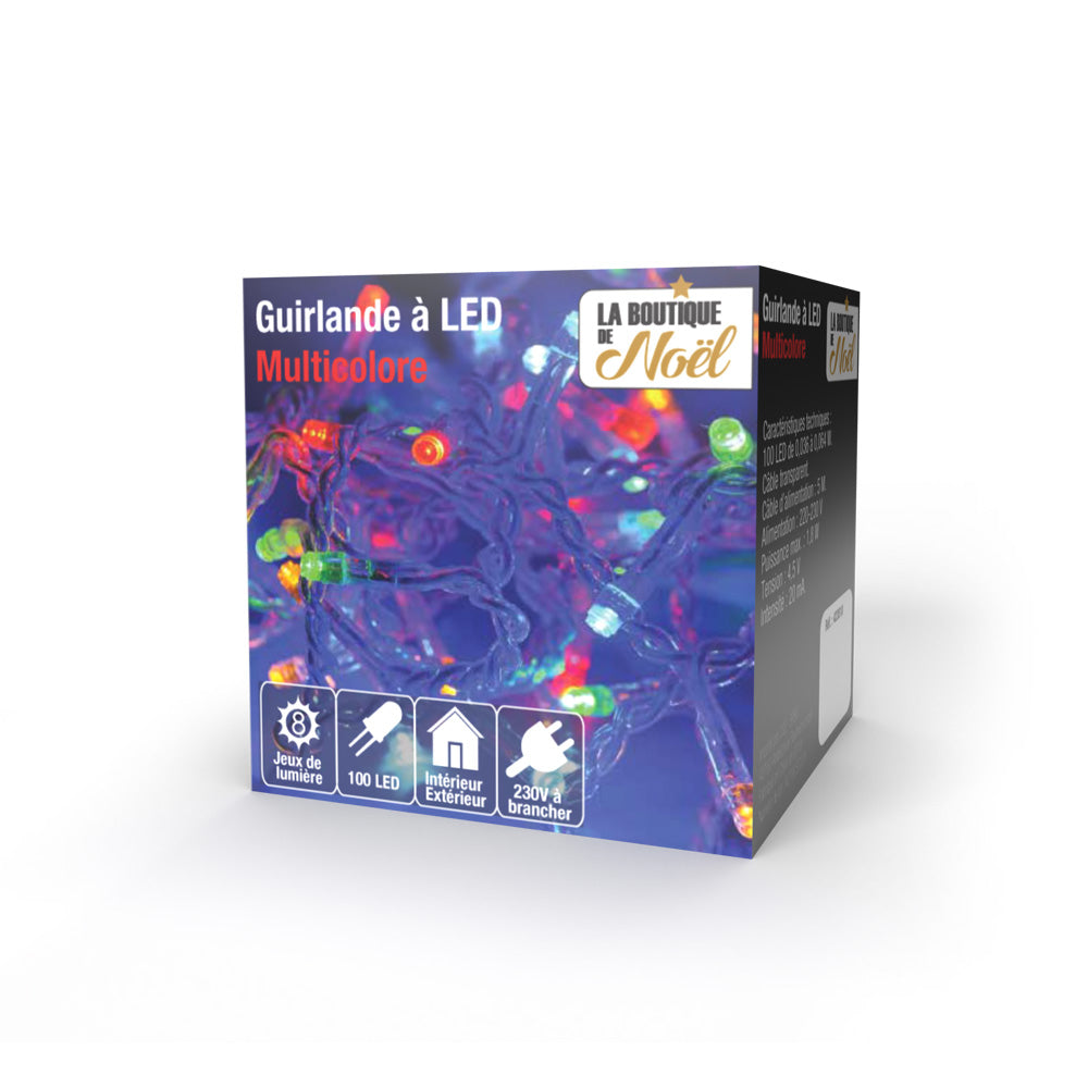 GUIRLANDE LED ANIMÉE ÉLECTRIQUE & GUIRLANDE LED ANIMÉE 100 LED MULTICOLORE