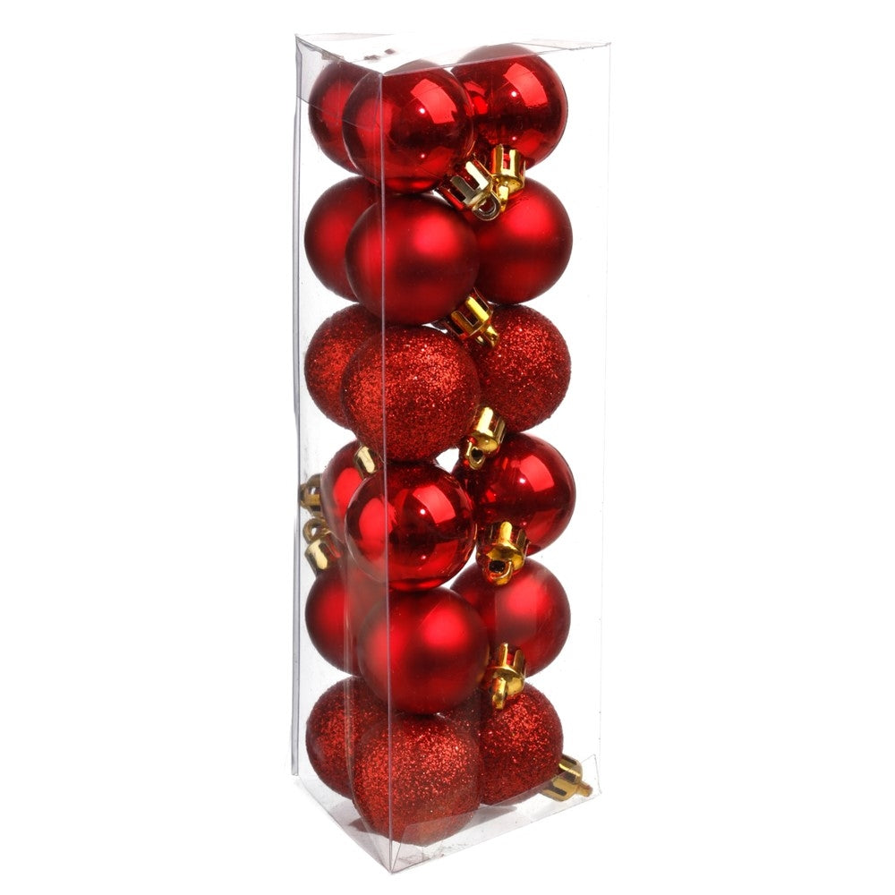 BOULES DE NOËL Ø 3 CM X18 & BOULES DE NOËL Ø 3 CM X18 ROUGE