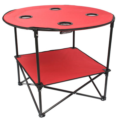 TABLE PIQUE-NIQUE PLIANTE AVEC ÉTAGÈRE & TABLE PIQUE-NIQUE PLIANTE AVEC ÉTAGÈRE ROUGE