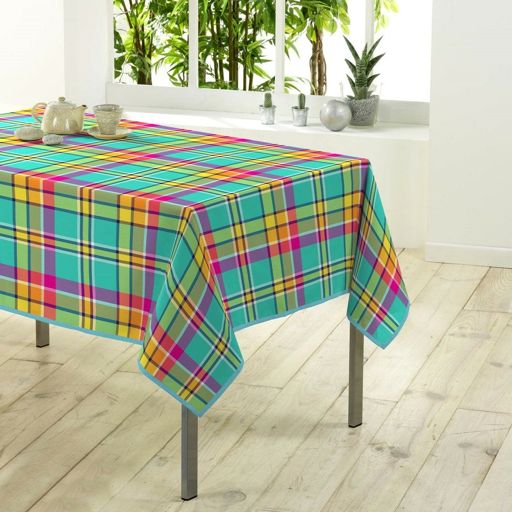 NAPPE ANTI-TACHE MADRAS RECTANGLE (2) & NAPPE ANTI-TACHE MADRAS RECTANGLE TURQUOISE