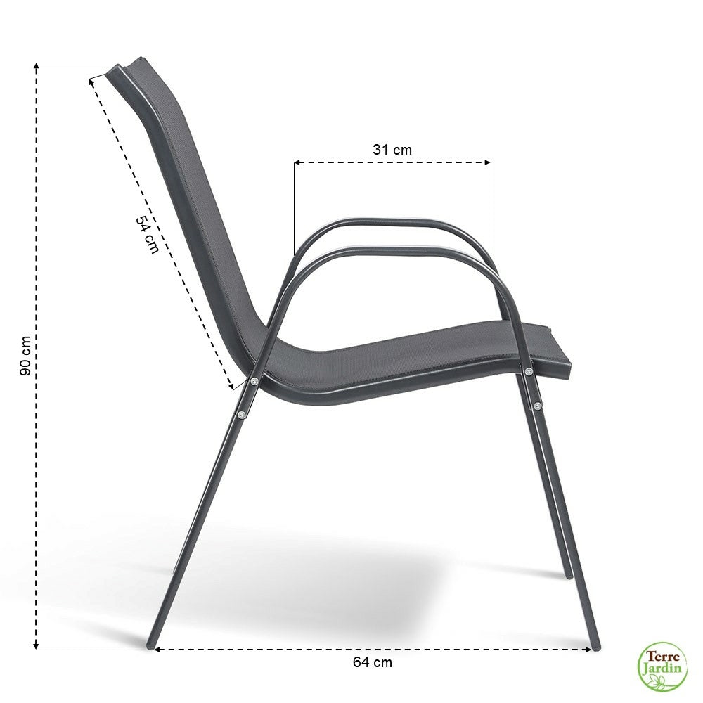 CHAISES TEXTILÈNE EMPILABLES X4 (6)