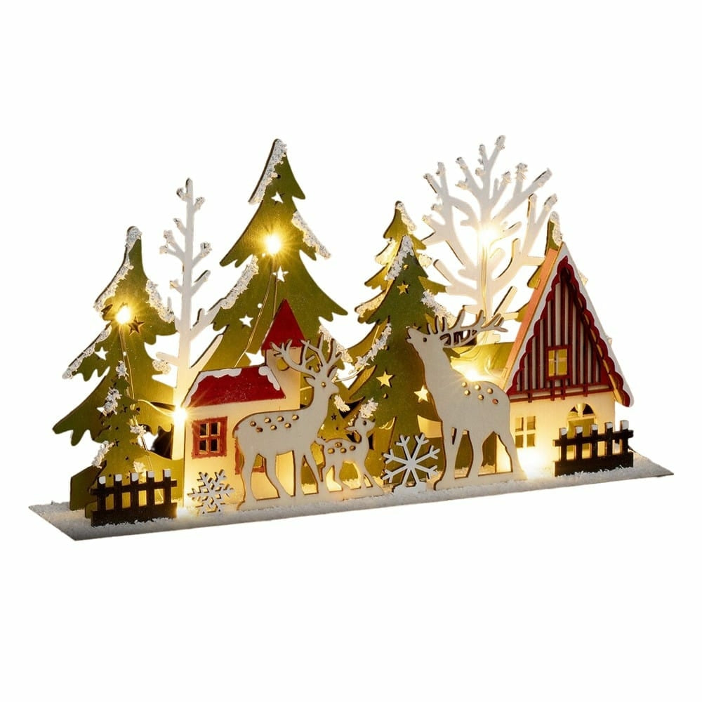 SCÈNE À POSER BOIS SAPIN ET RENNES