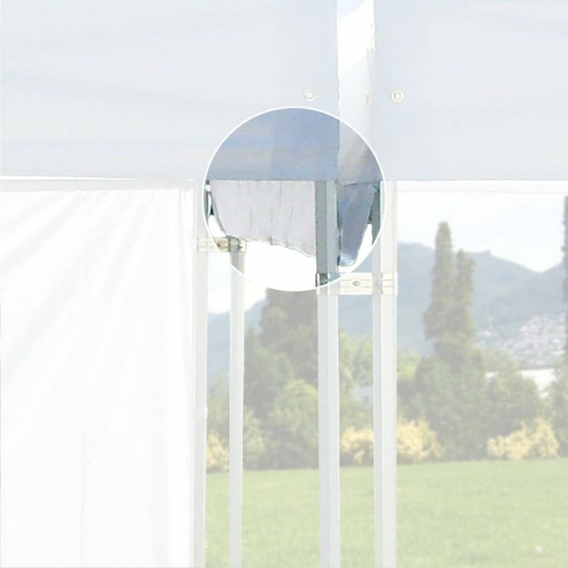 Lot de 2 tonnelles barnum professionnelles 3x3 pliantes avec 4 connecteurs et 1 gouttière (5)