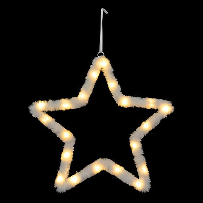 SUSPENSION ÉTOILE EN FOURRURE 20 LED (1)