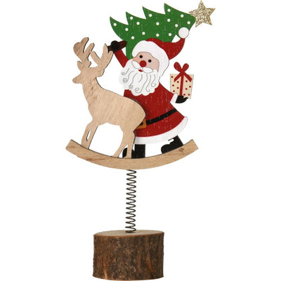 PÈRE NOËL À RESSORT SUR RONDIN (1)