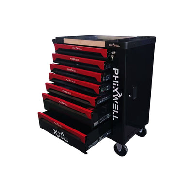 Servante d’atelier 7 tiroirs avec 251 outils – PHIXWELL | Coffre à outils professionnel