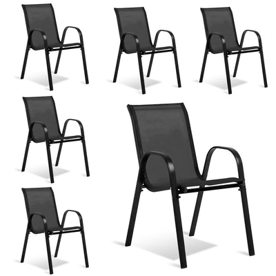 CHAISES TEXTILÈNE EMPILABLES X6 & CHAISES TEXTILÈNE EMPILABLES NOIR X6