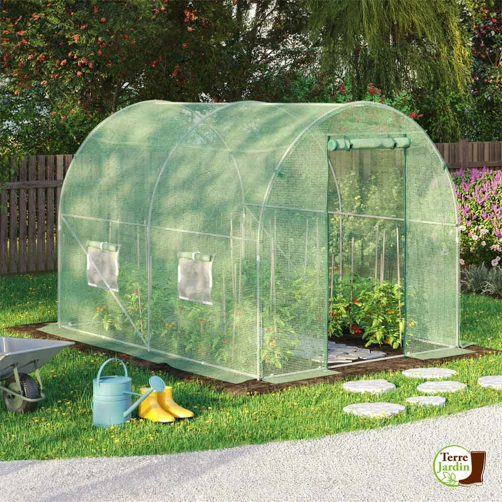 BÂCHE VERTE POUR SERRE DE JARDIN TUNNEL (2)
