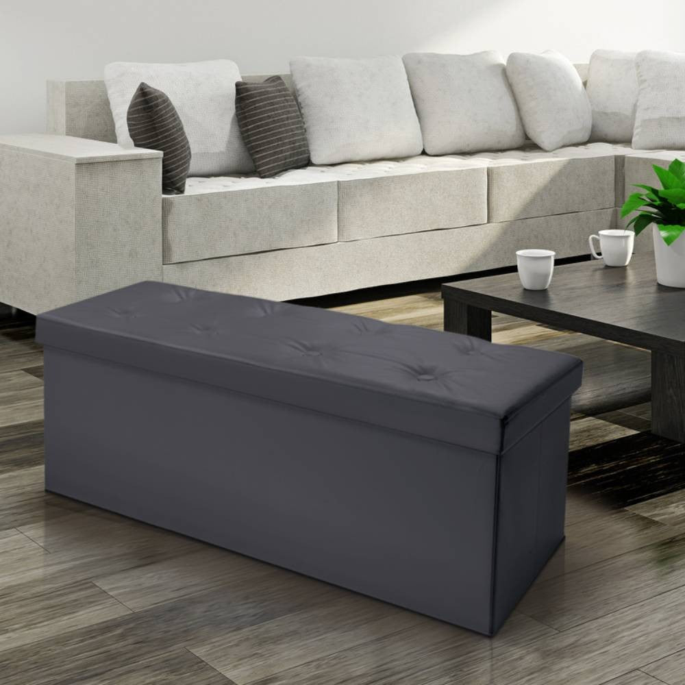 BANC COFFRE DE RANGEMENT GRIS 76 CM