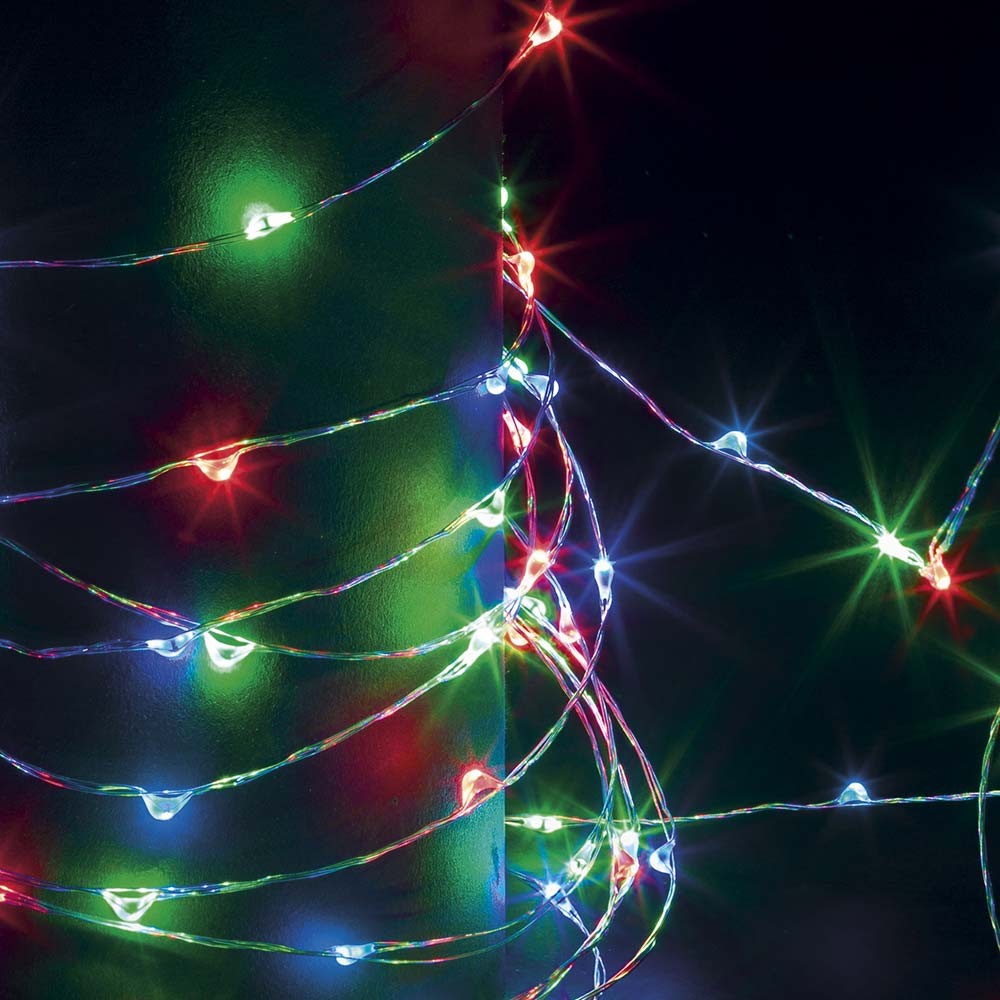 GUIRLANDE ÉLECTRIQUE EXTÉRIEUR CUIVRE 100 LED MULTICOLORE