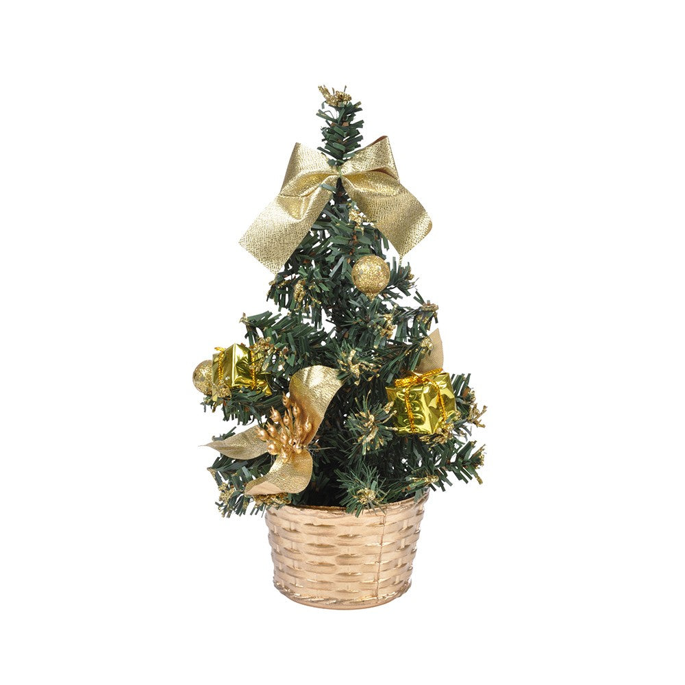 SAPIN DE TABLE DÉCORÉ OR