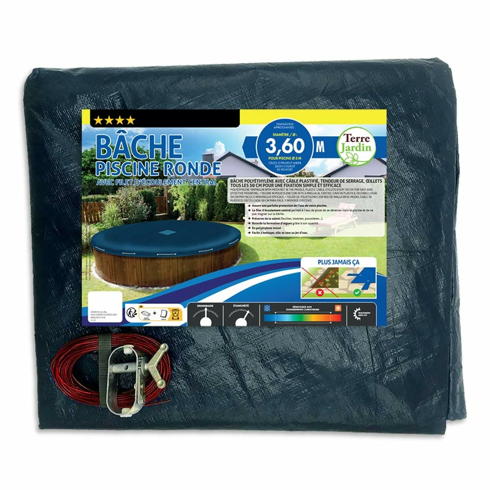 BÂCHE PISCINE RONDE 140 G/M²