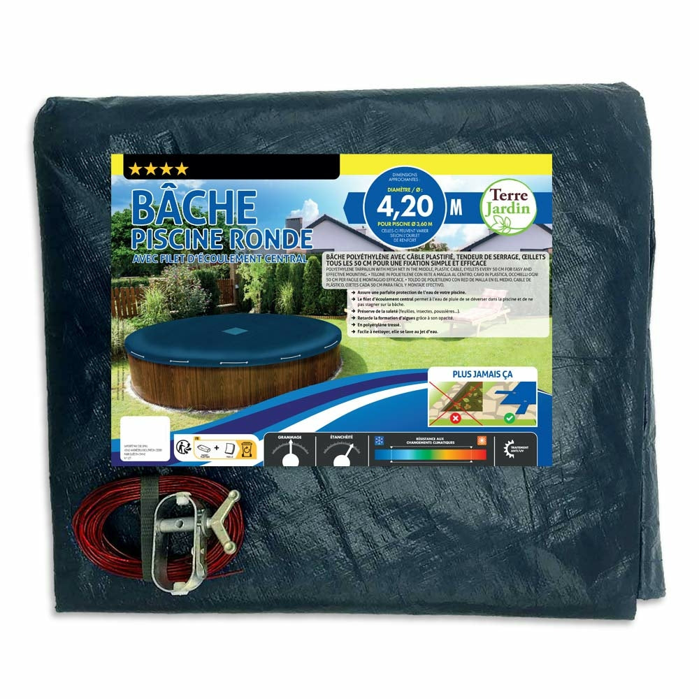 BÂCHE PISCINE RONDE 140 G/M² (1)