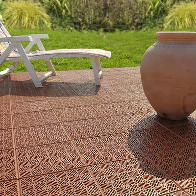 Caillebotis plastique coloris "brique" - lot de 60 (1)