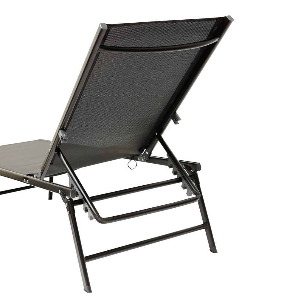 CHAISE LONGUE PLIABLE TEXTILENE NOIRE (4)