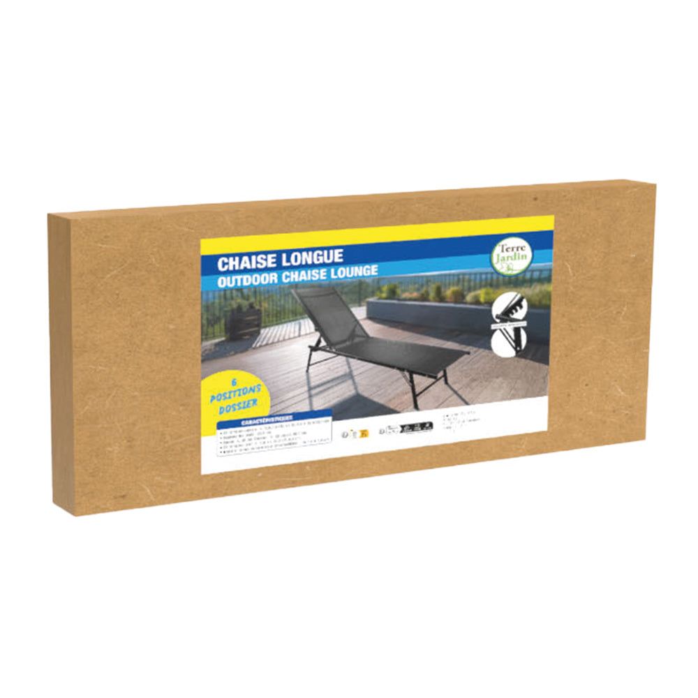 CHAISE LONGUE PLIABLE TEXTILENE NOIRE (8)