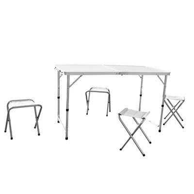 TABLE DE CAMPING PLIABLE AVEC 4 TABOURETS
