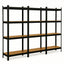 ETAGERE METAL CHARGES LOURDES TRIPLE MODULABLE L210xP30xH150 CM NOIR