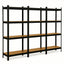 ETAGERE METAL CHARGES LOURDES TRIPLE MODULABLE L210xP40xH150 CM NOIR