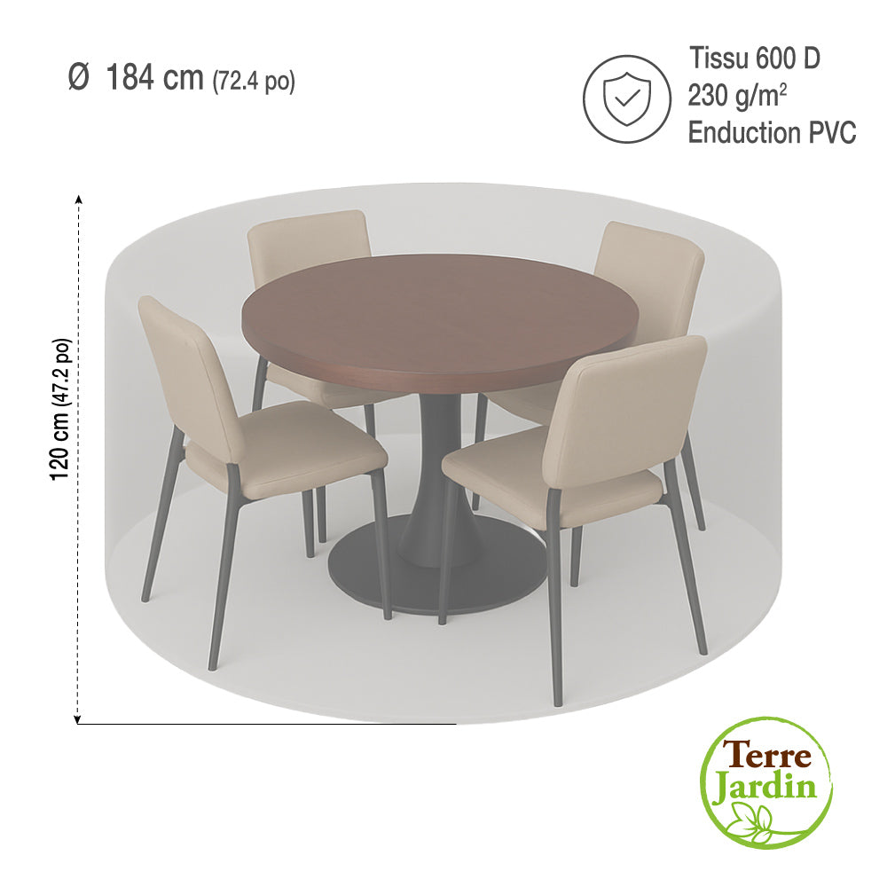 HOUSSE POLYESTER 600D ENDUIT PVC TABLE RONDE Diam184xH120 CM (4)