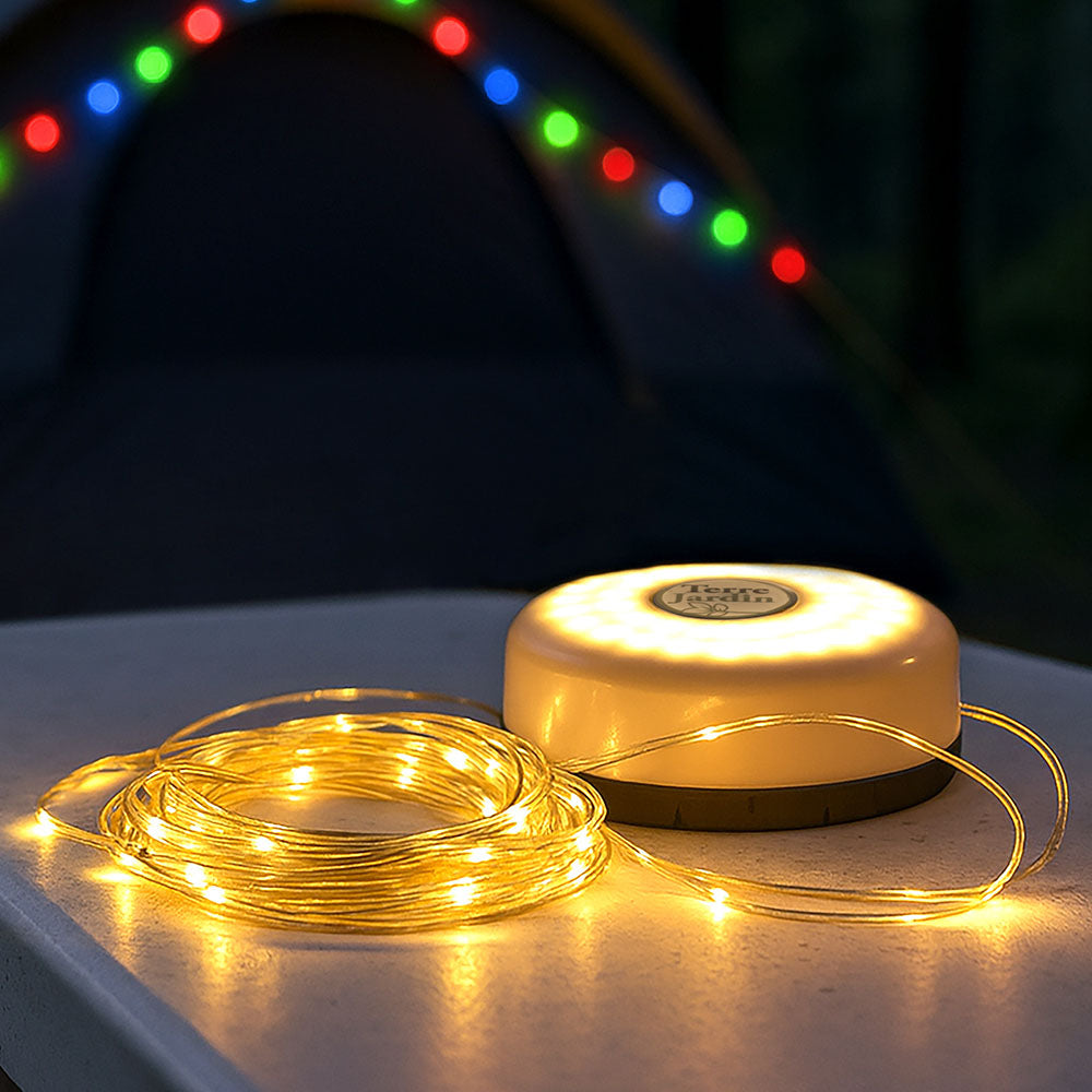 LAMPE DE CAMPING 36 LED RECHARGEABLE AVEC GUIRLANDE 98 LED (8)