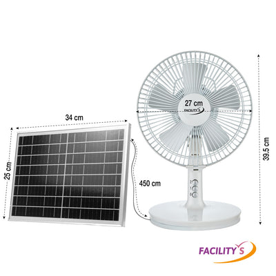 VENTILATEUR 2EN1 SOLAIRE ET ELECTRIQUE DIAM 27CM (1)