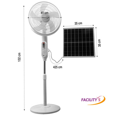 VENTILATEUR SUR PIED 2EN1 SOLAIRE ET ELECTRIQUE DIAM 41CM (1)
