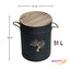 RESERVOIR A GRANULES ACIER NOIR SOPHORA Ø37x48CM, 51L AVEC PELLE (7)