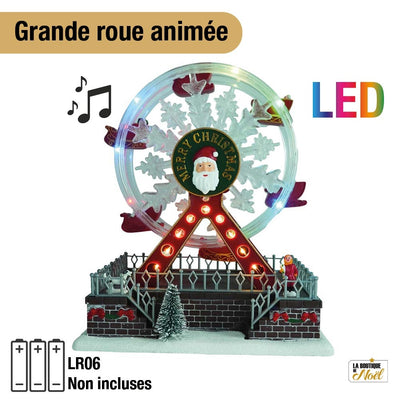 VILLAGE DE NOEL GRANDE ROUE ANIMEE ET MUSICALE A PILES (1)