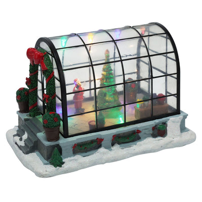 VILLAGE DE NOEL ANIME ET MUSICAL PERE NOEL DANS UNE SERRE