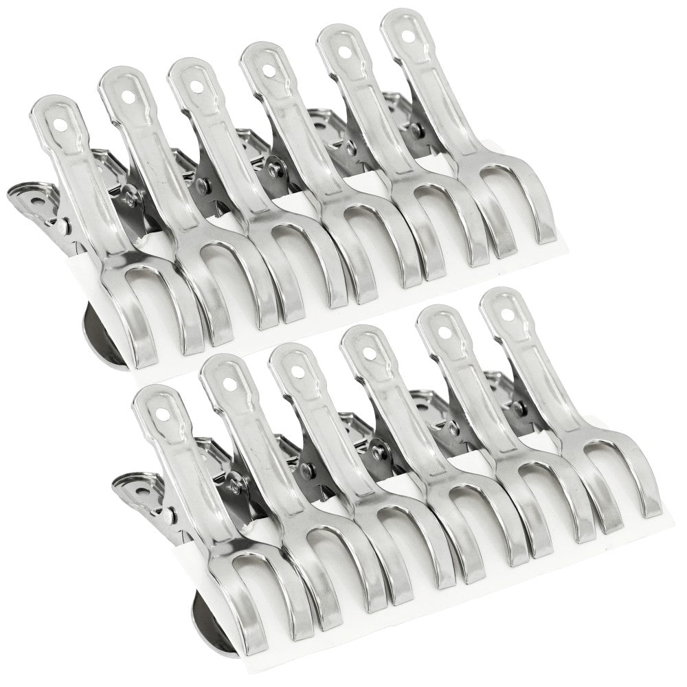 LOT DE 12 PINCES A LINGE INOX 8,5xØ1,9CM