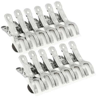 LOT DE 12 PINCES A LINGE INOX 8,5xØ1,9CM