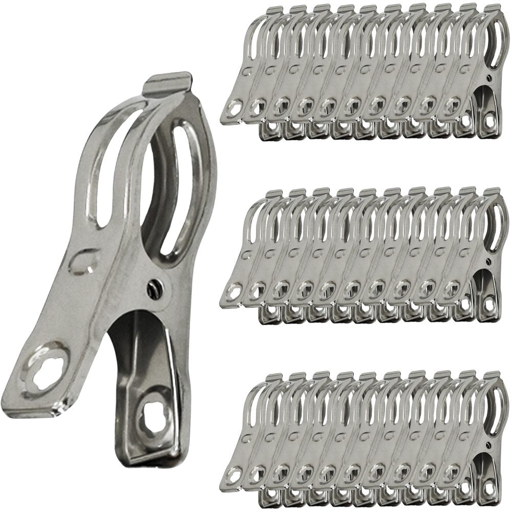 LOT DE 30 PINCES A LINGE INOX 5,7xØ1,3CM
