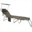 CHAISE LONGUE PLIANTE AVEC PARE-SOLEIL APPUIE-TETE GRIS SUNFOLD PLUS