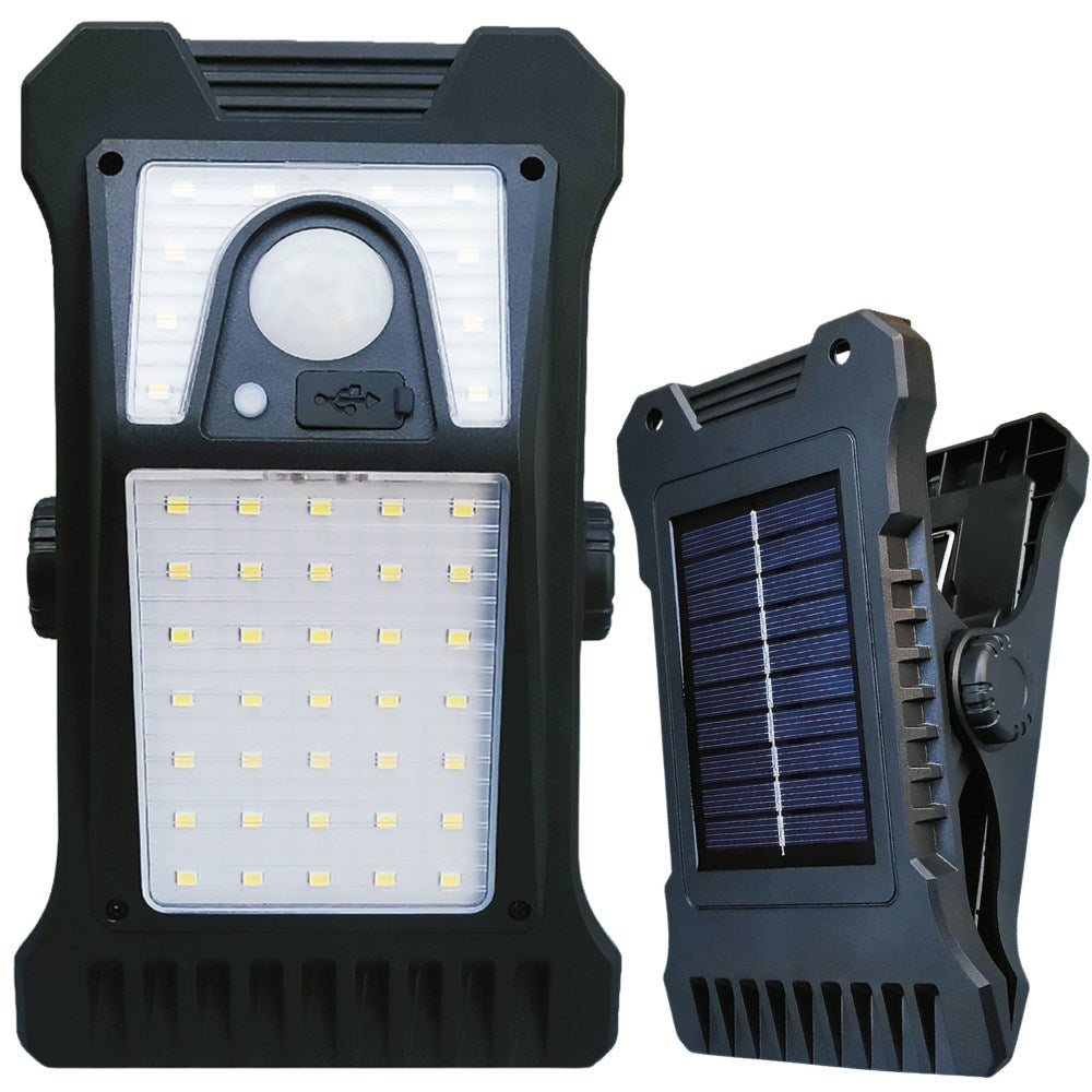 LAMPE SOLAIRE PINCE DETECTEUR DE MOUVEMENT 350LM