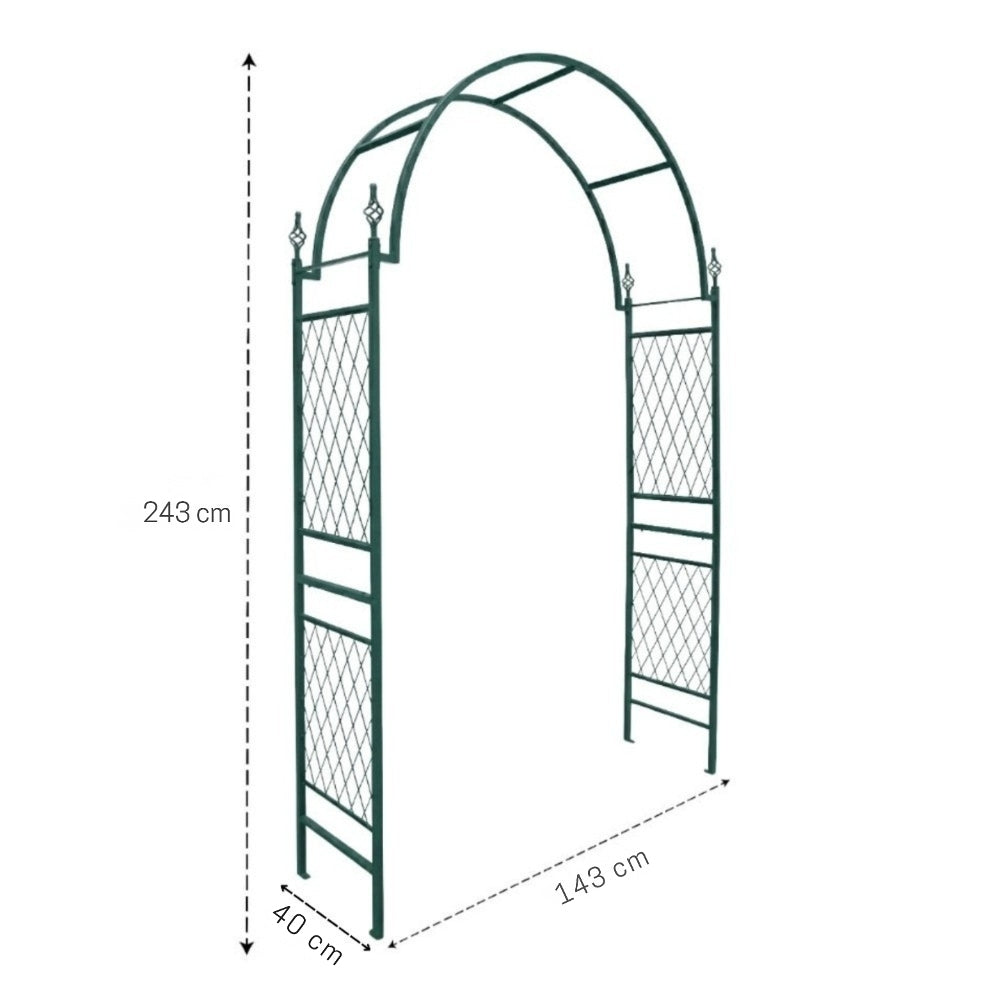 ARCHE DE JARDIN 143×40×234 CM METAL VERT TRADITION (3)