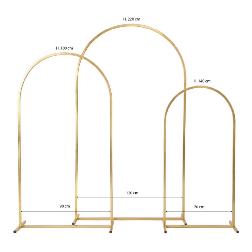 ARCHES DE MARIAGE METAL OR  HAUTEURS 220 180 140 CM X3 (5)