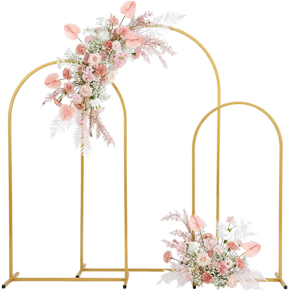 ARCHES DE MARIAGE METAL OR  HAUTEURS 220 180 140 CM X3 (2)