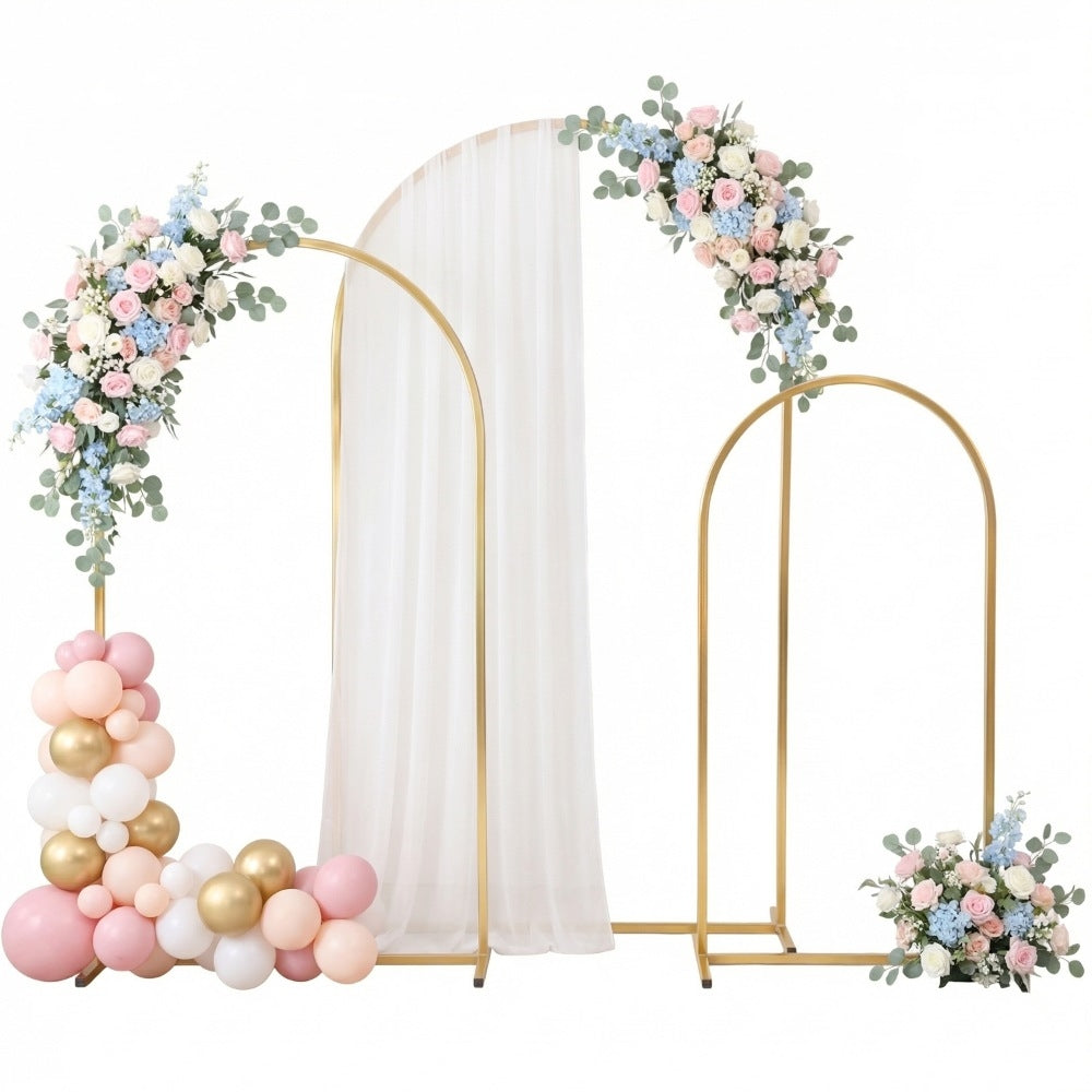 ARCHES DE MARIAGE METAL OR  HAUTEURS 220 180 140 CM X3 (3)