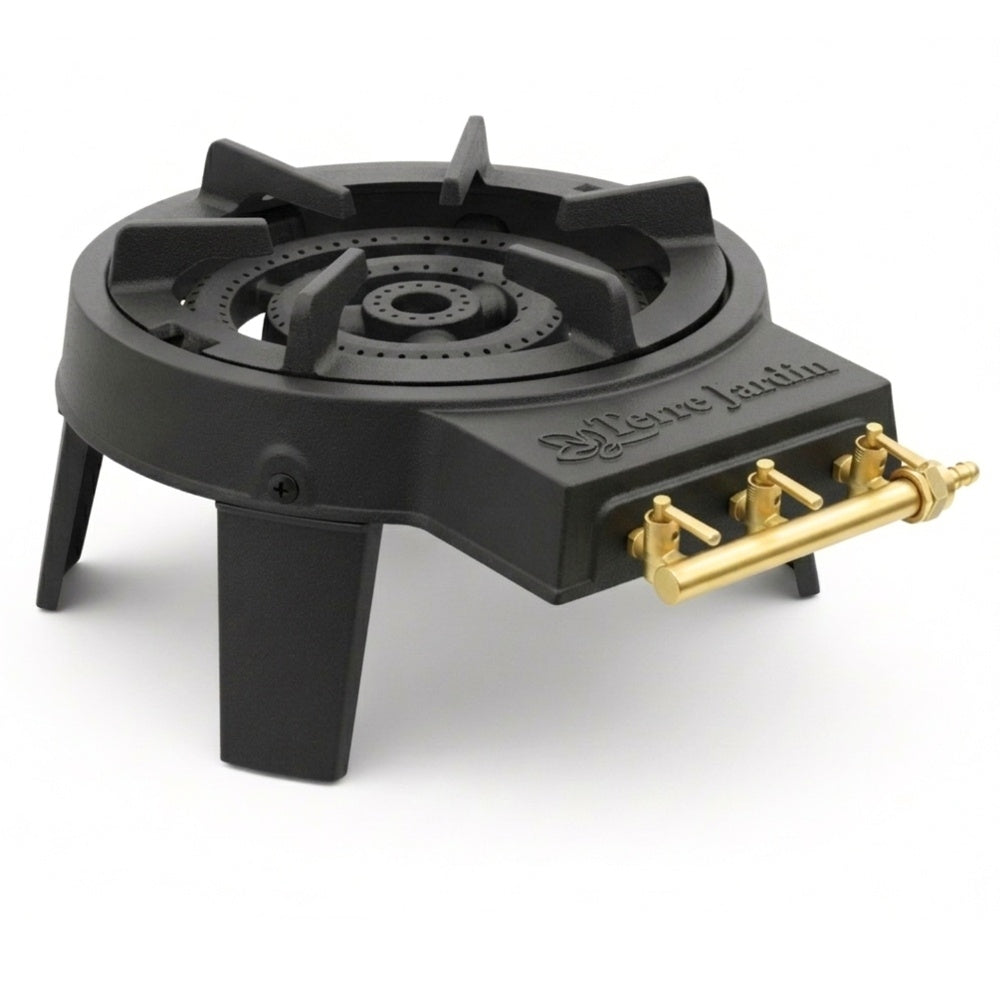 RECHAUD A GAZ EN FONTE 3 FEUX 4 PIEDS 9,5 KW GAZTIVAL PRO (5)
