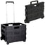 CHARIOT CAISSE PLIABLE ULTRA-SLIM 2 ROUES AVEC POIGNÉE TÉLESCOPIQUE 45L CHARGE MAX 25 KG NOIR